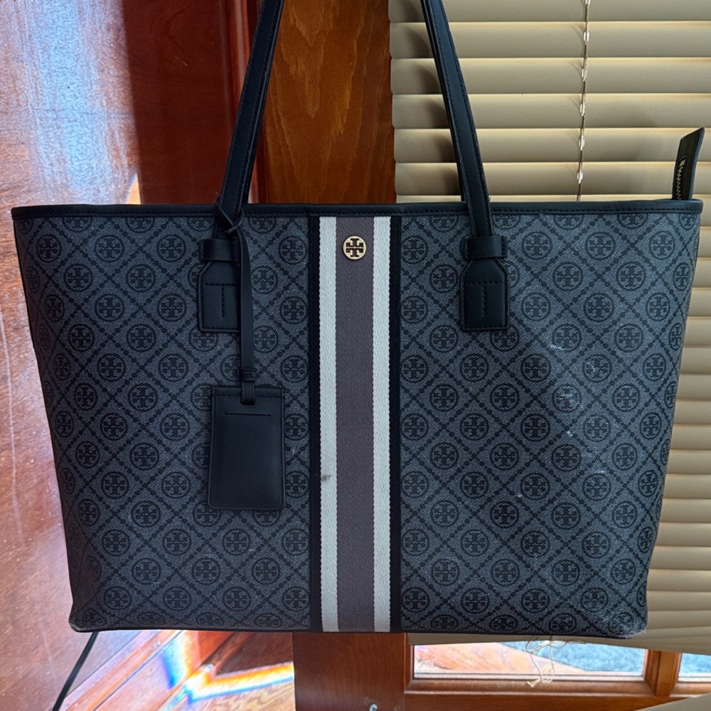 Tory Burch Black and Gray Tote Bag